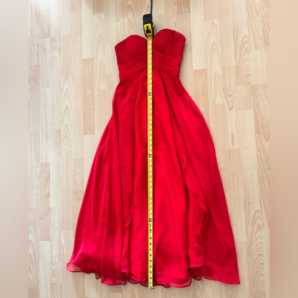 Elegant Red Strapless Evening Gown B'DAZZLE BY ALYCE size 0 - Picture 11 of 12